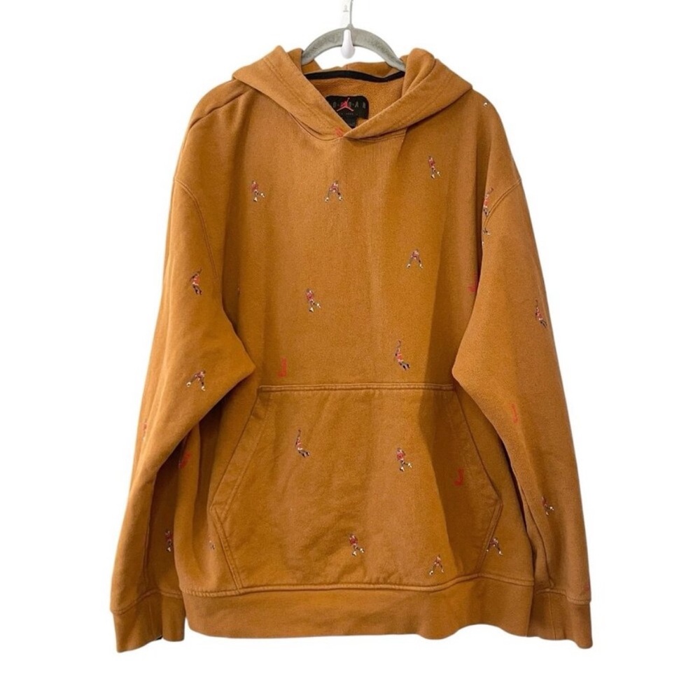 Nike Air Jordan Essential AOP Fleece Hoodie Brown DC9707-241 Men’s Size S